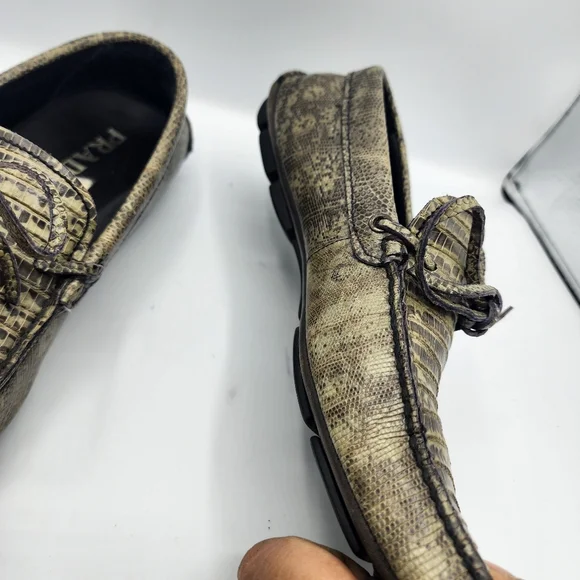 Prada Men's Textured Tan Loafers